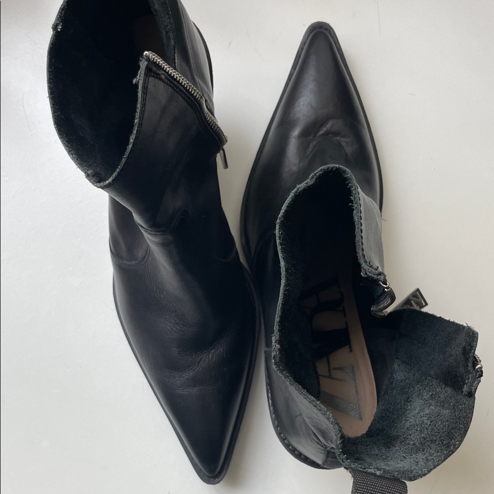 Zara Black Leather Women's Boots - Picture 12 of 12